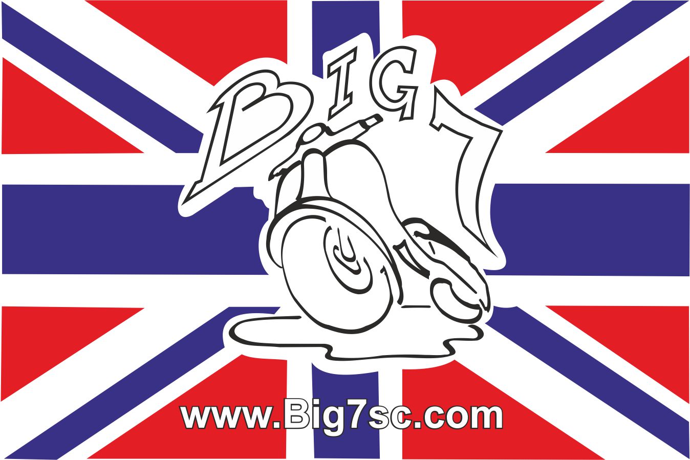 Big 7 Union Jack Sticker